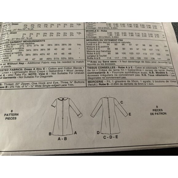 McCall's Misses Dress Sewing Pattern sz 8-22 4159 - uncut - Picture 7 of 9